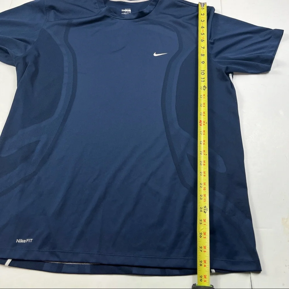 Nike Fit Dry Mens Shirt Size XL Navy Blue Athletic Gym Sports Polyester - Picture 4 of 8